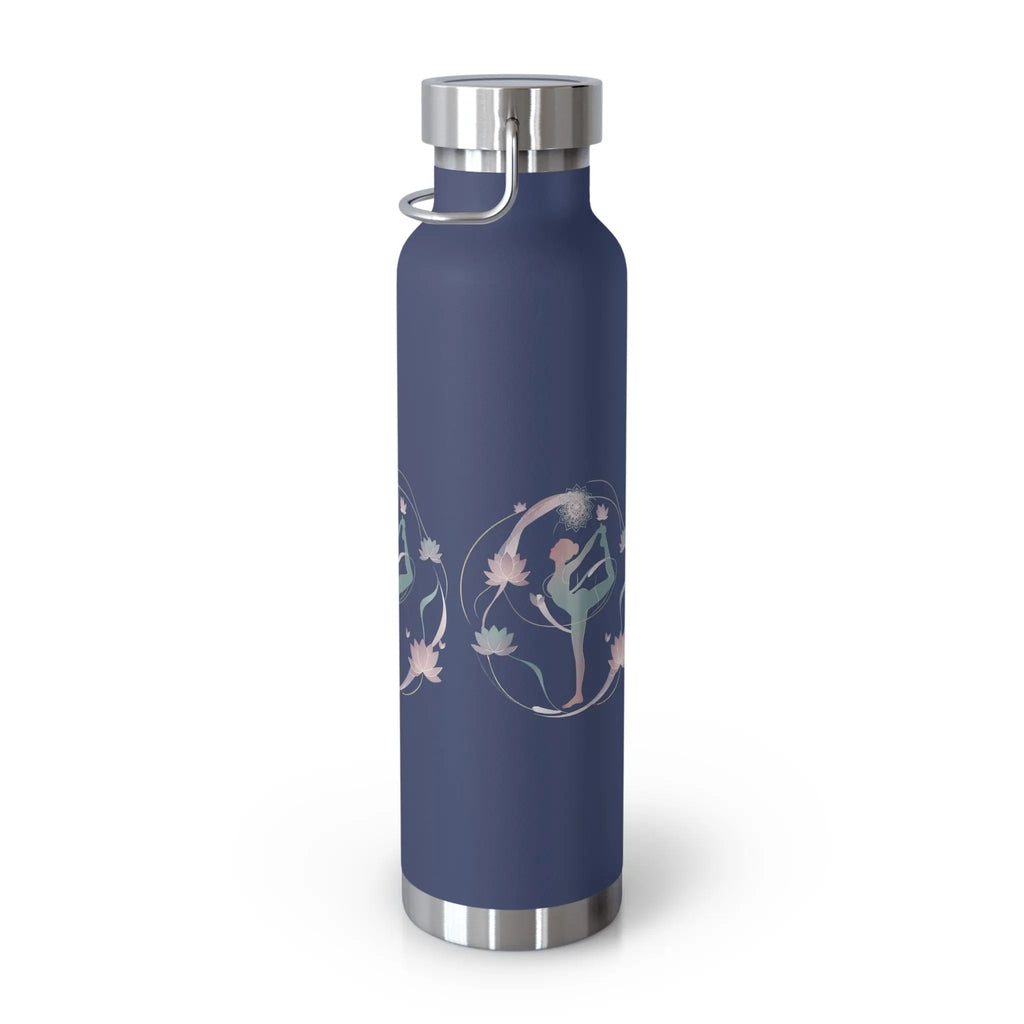 Navy Yoga Goddess Insulated 22oz. Water Bottle – Stay Zen, Hydrated & Stylish All Day Printify