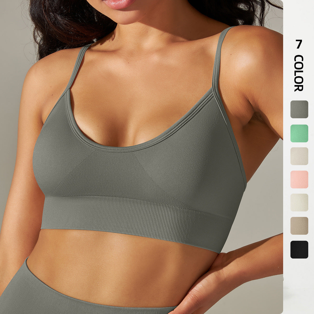 Seamless Wire-Free Sports Bra for Running Fitness Yoga Lotus Rain