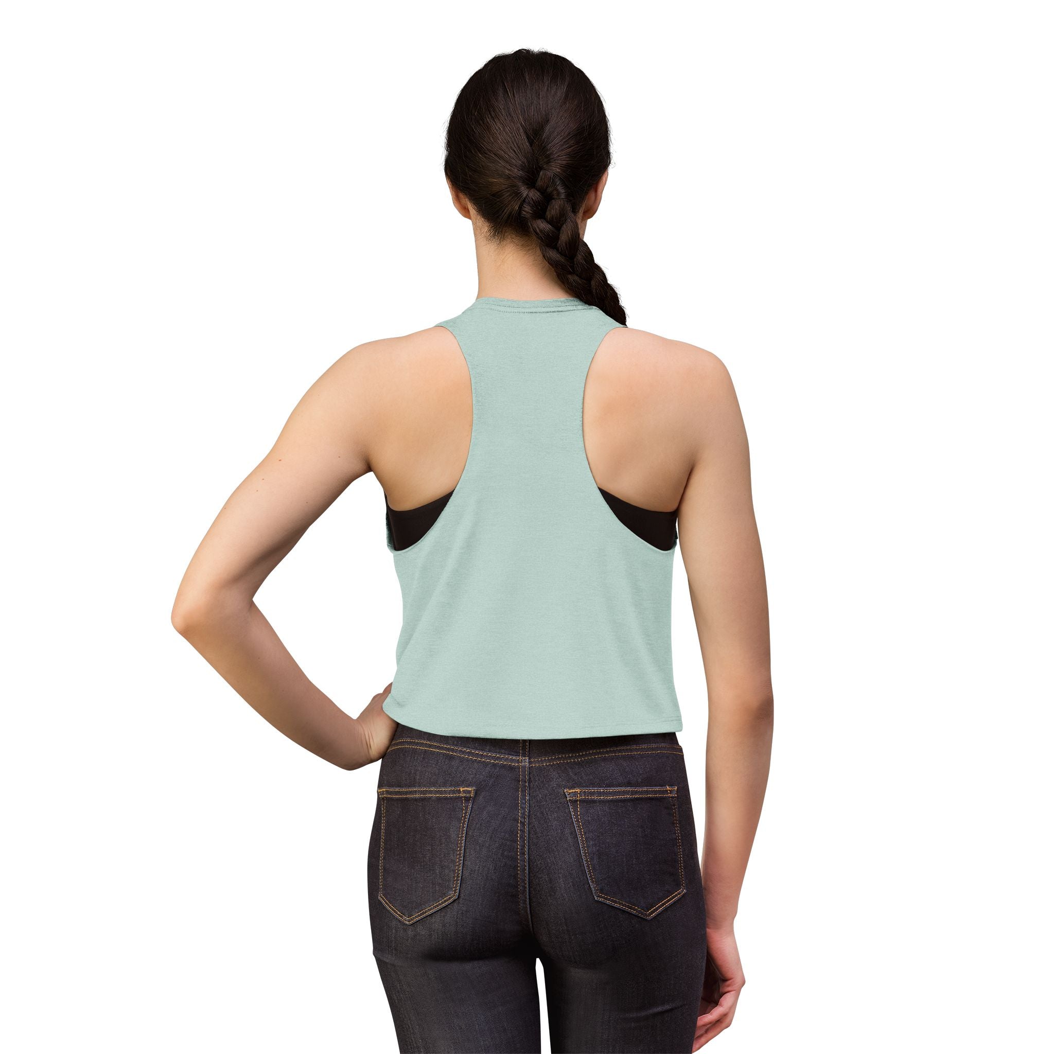 Women's Crop Top — 'Heavily Meditated' Lotus Yoga Crop Tank