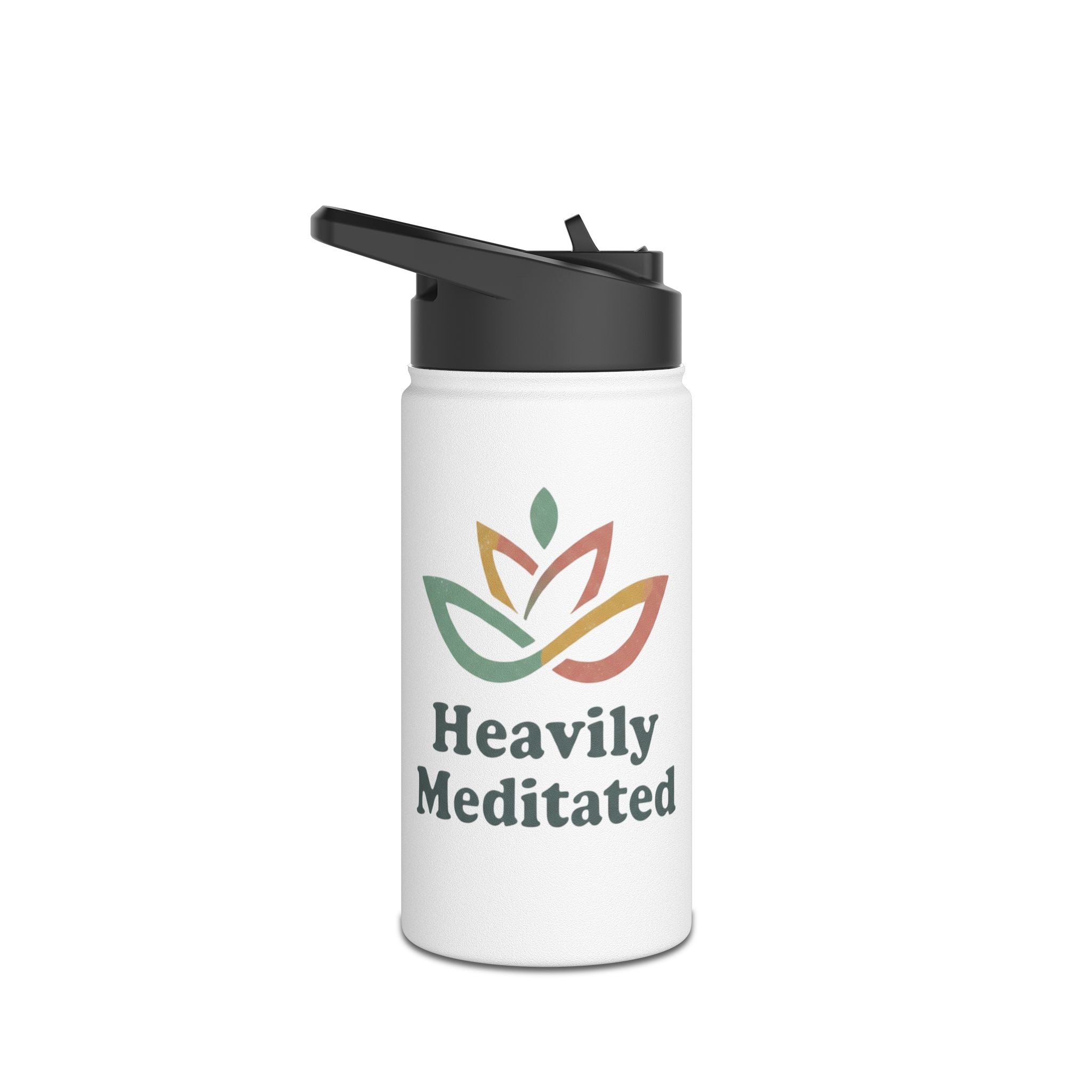 Heavily Meditated Stainless Steel Water Bottle — Mindfulness Yoga Hydration Bottle