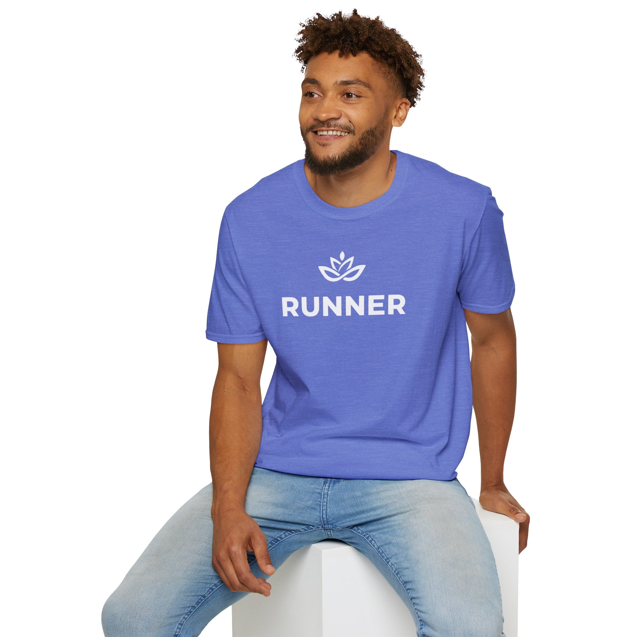 Runner Graphic T‑Shirt — Minimal Lotus Logo Running Tee