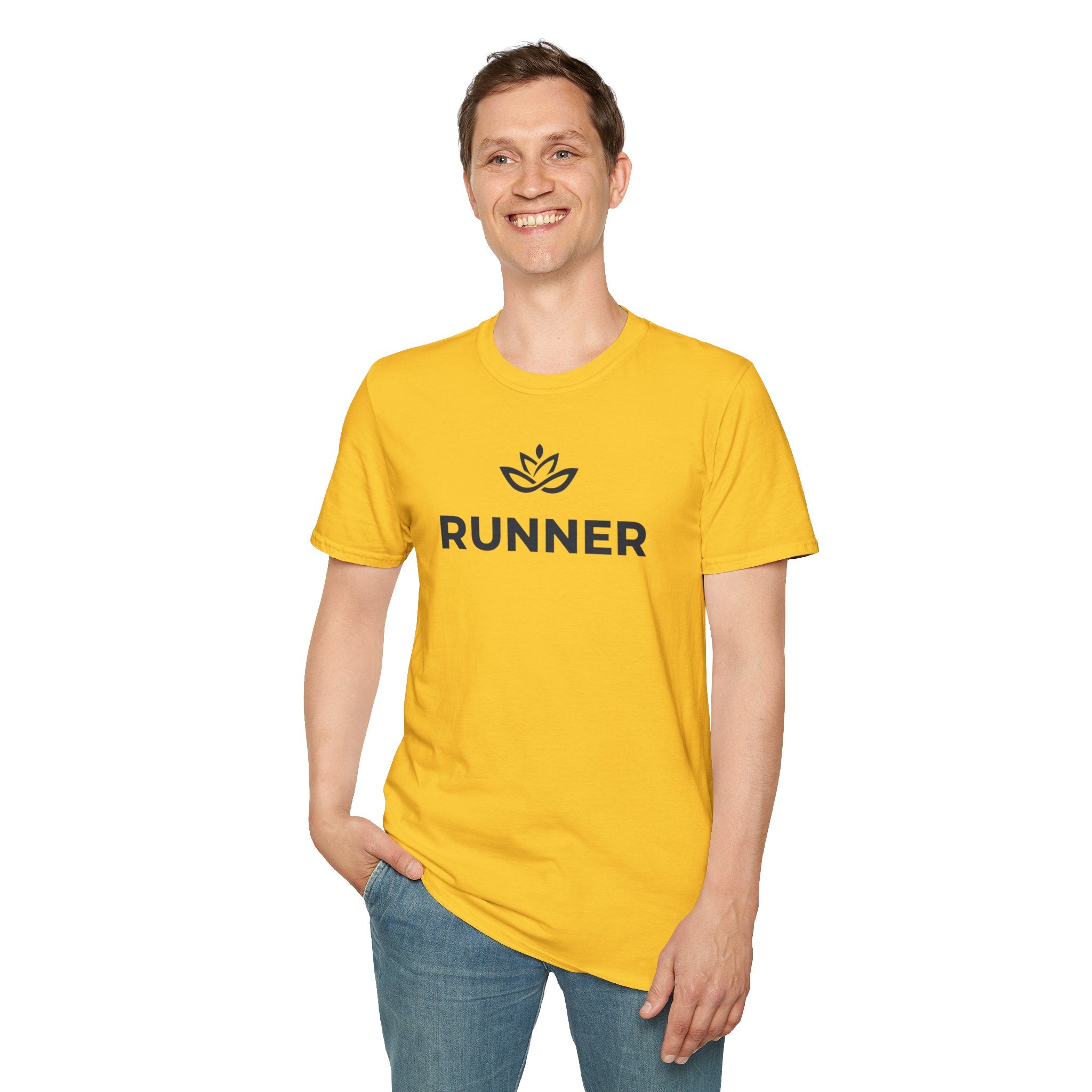 Runner Graphic T‑Shirt — Minimal Lotus Logo Running Tee