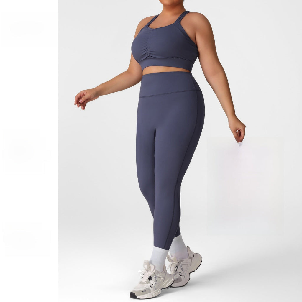 Womens Plus Size Yoga Outfit Set Lotus Rain