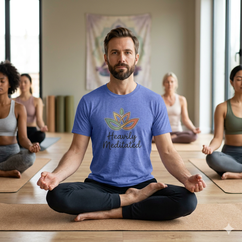 Heavily Meditated Lotus T-Shirt — Mindful Yoga Tee for Meditation Lovers