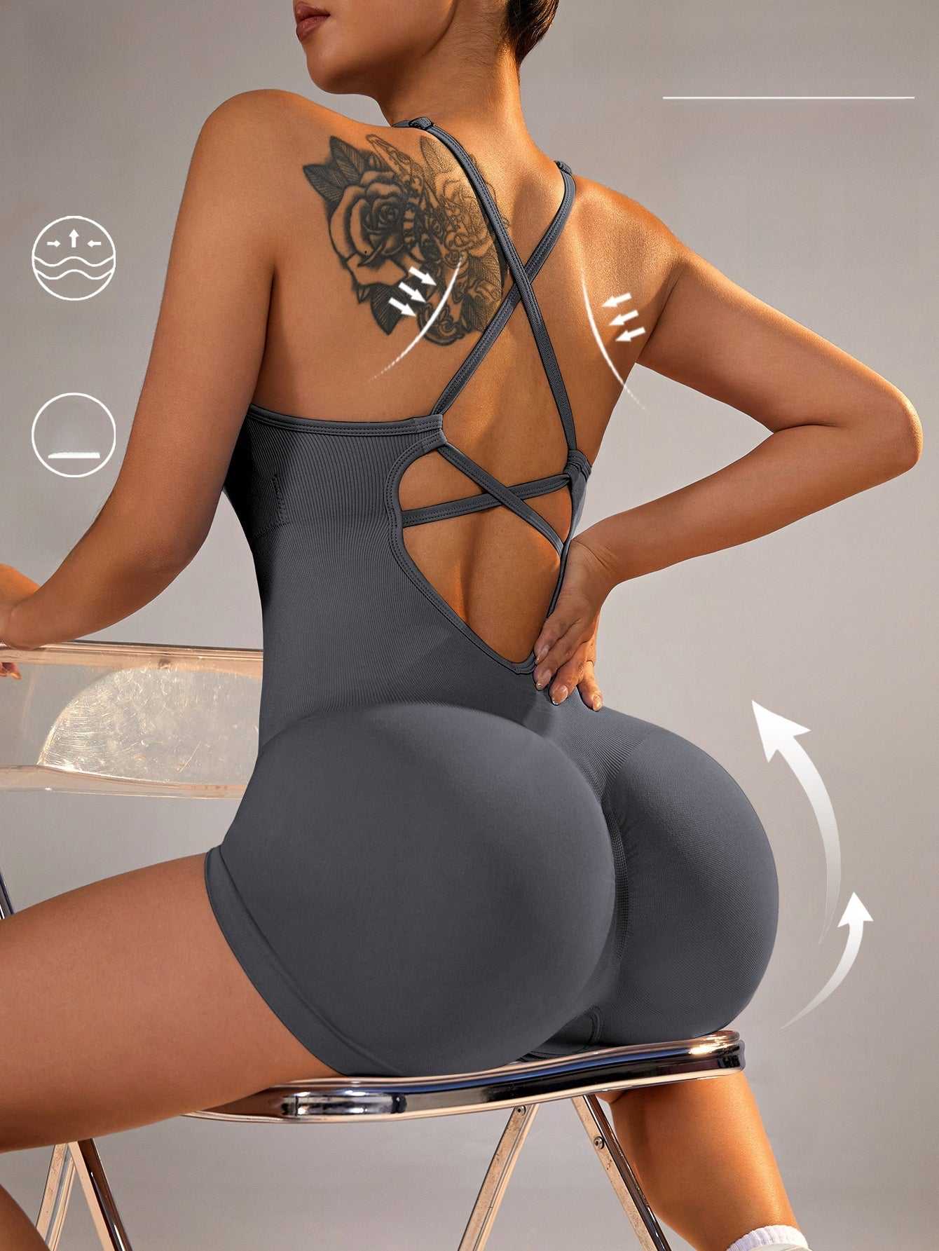 Women's Yoga Jumpsuit with Shorts Lotus Rain
