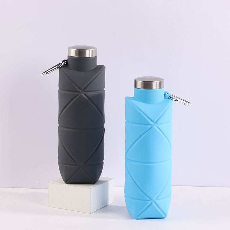 Foldable Collapsible Silicone Water Bottle Lotus Rain