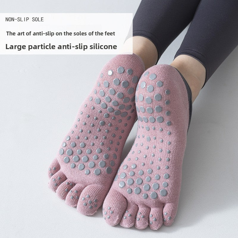Yoga Socks with Separate Toes Lotus Rain