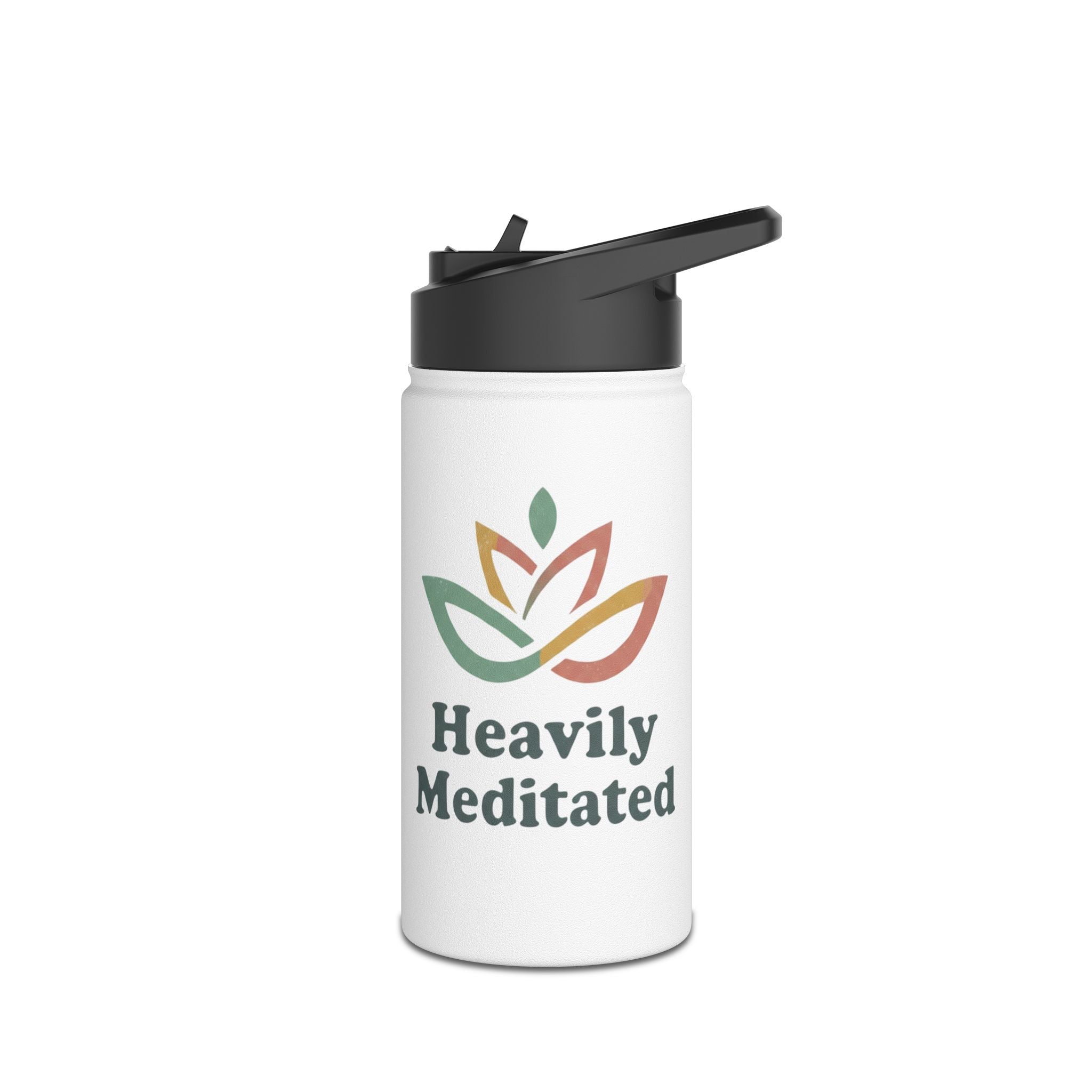 Heavily Meditated Stainless Steel Water Bottle — Mindfulness Yoga Hydration Bottle