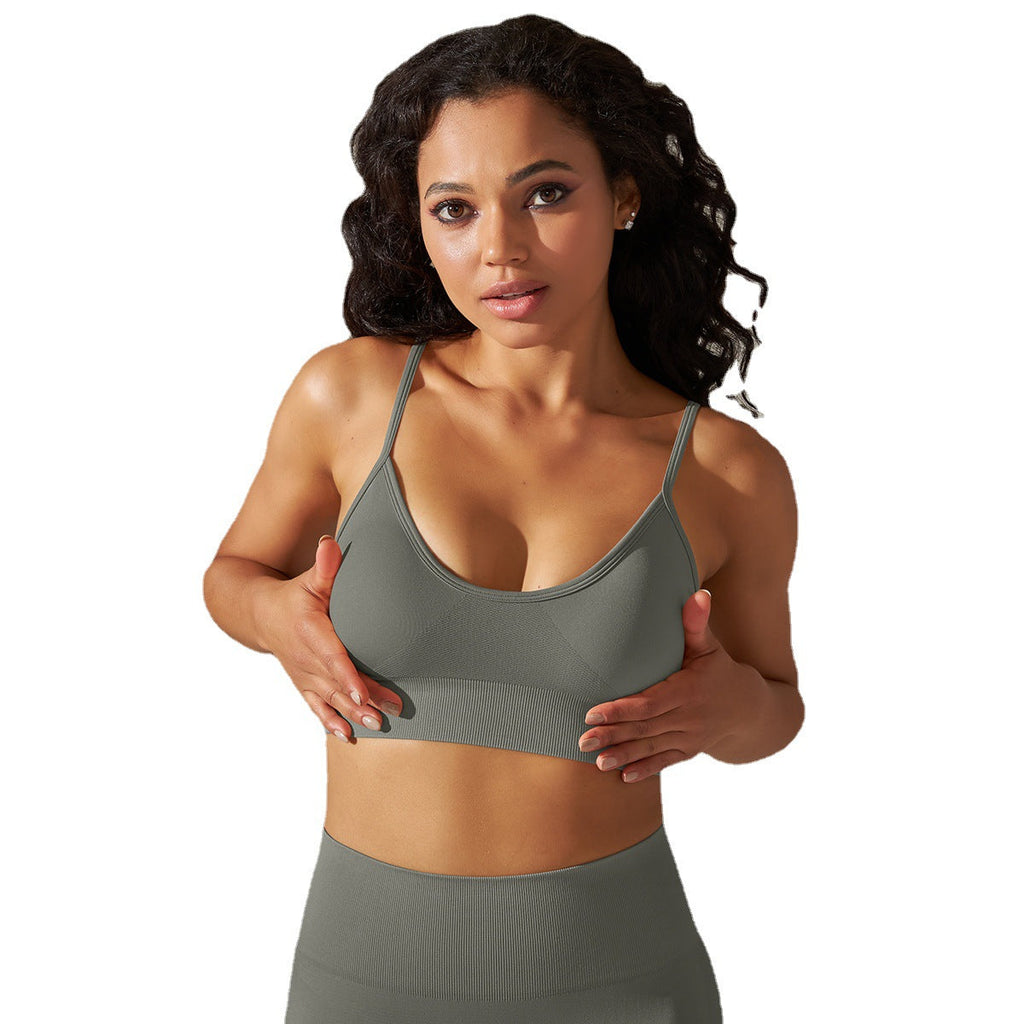 Seamless Wire-Free Sports Bra for Running Fitness Yoga Lotus Rain