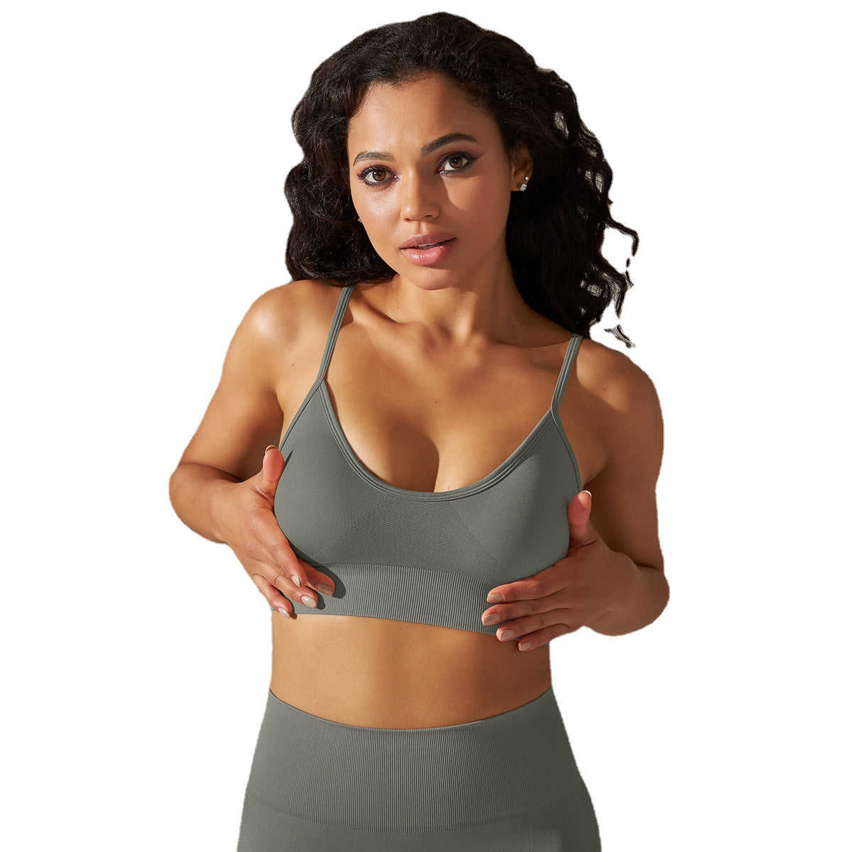 Seamless Wire-Free Sports Bra for Running Fitness Yoga Lotus Rain