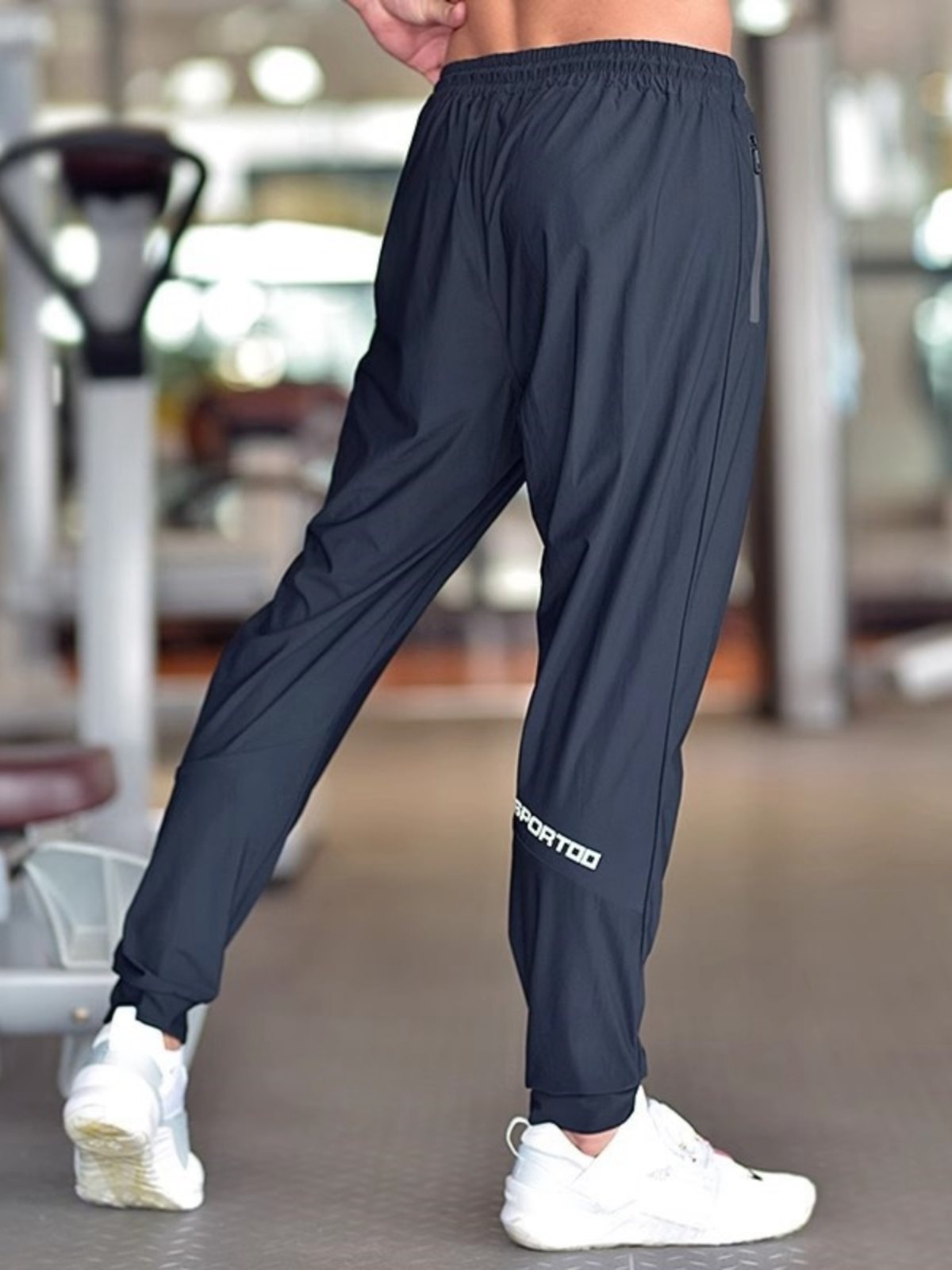 Mens Quick-Dry Elastic Sports Jogger Pants Lotus Rain