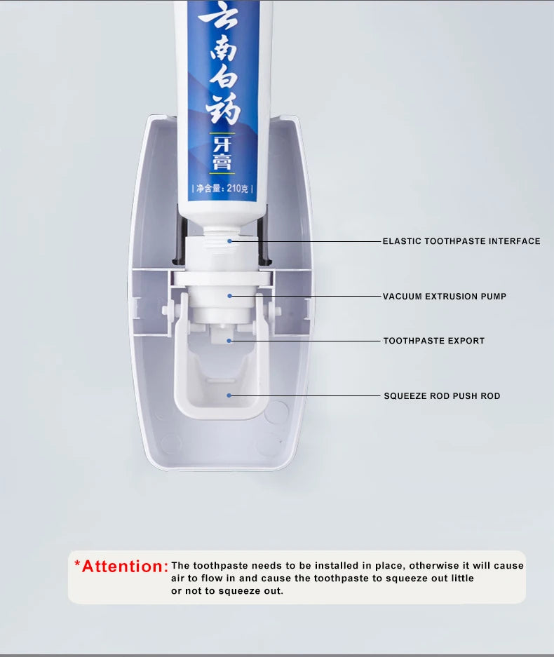 Automatic Toothpaste Dispenser Wall Mount Dust-proof Toothbrush Holder Wall Mount Storage Rack Bathroom Accessories Set Squeezer