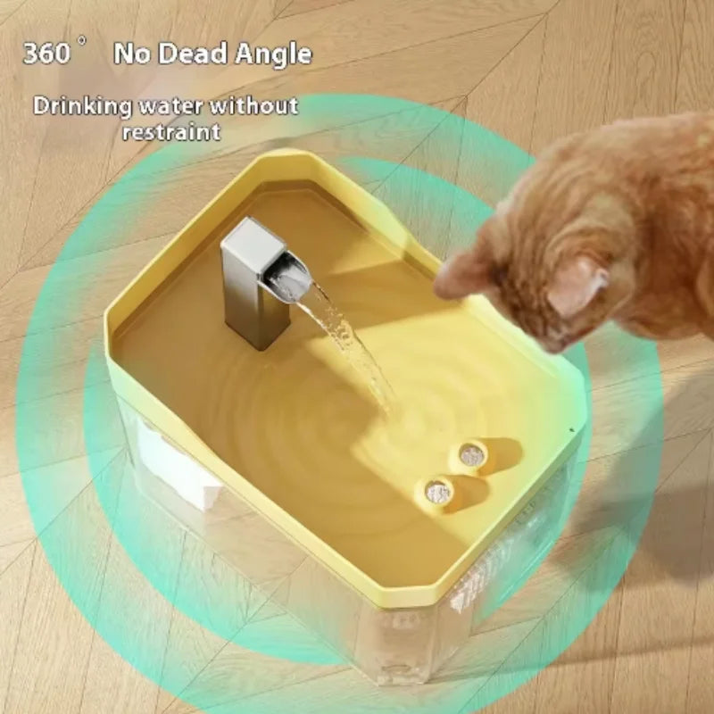 Transparent Cat Water Fountain Automatic Filter Circulating Water Dispenser Anti-dry Burn Pet Drinking Fountain with Water Pump