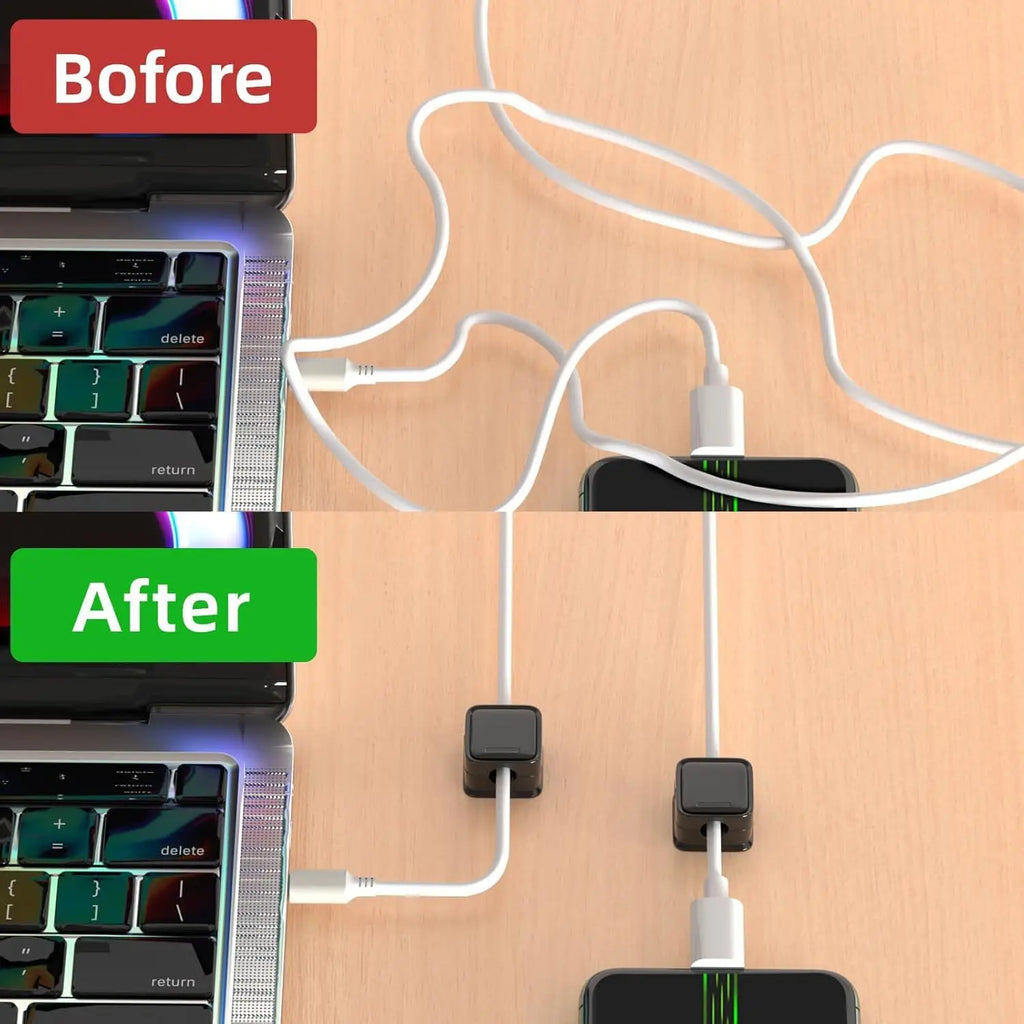 Magnetic Cable Organizer, Wall-Mounted Data Cable Management Clips, Cord Holder, Plug Hook for Desk Organization