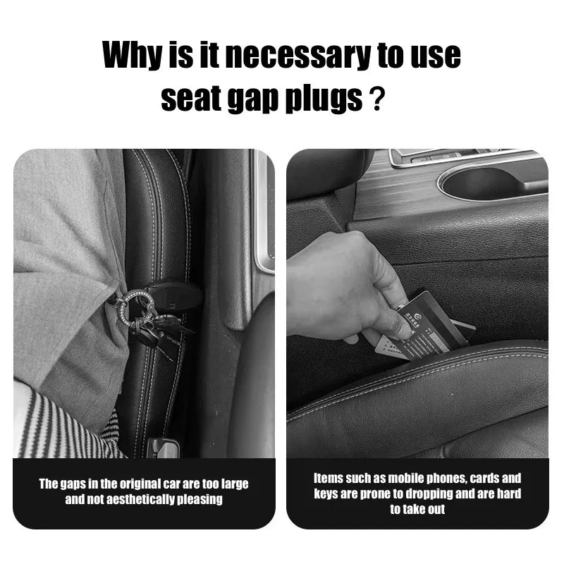 Car Seat Gap Filler Soft Car Shaped Pads Leather Leak Pads Filler Shims Universal Car Accessories Interior Storage Organizers