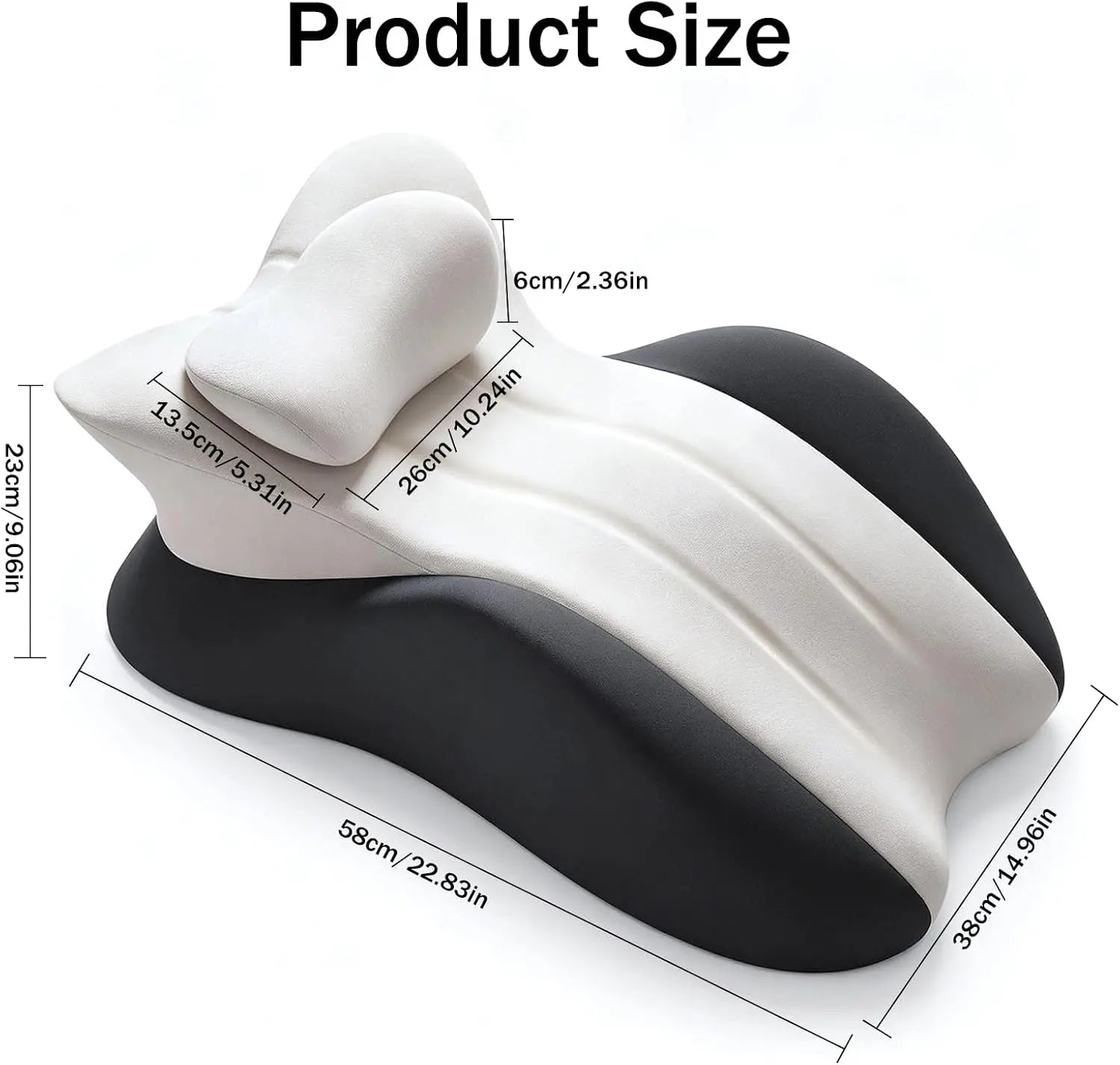 Ergonomic Memory Foam Wedge Pillow Orthopedic Bed Support Cushion Multi-Position Positioning Pillow for Neck Back Waist Relief