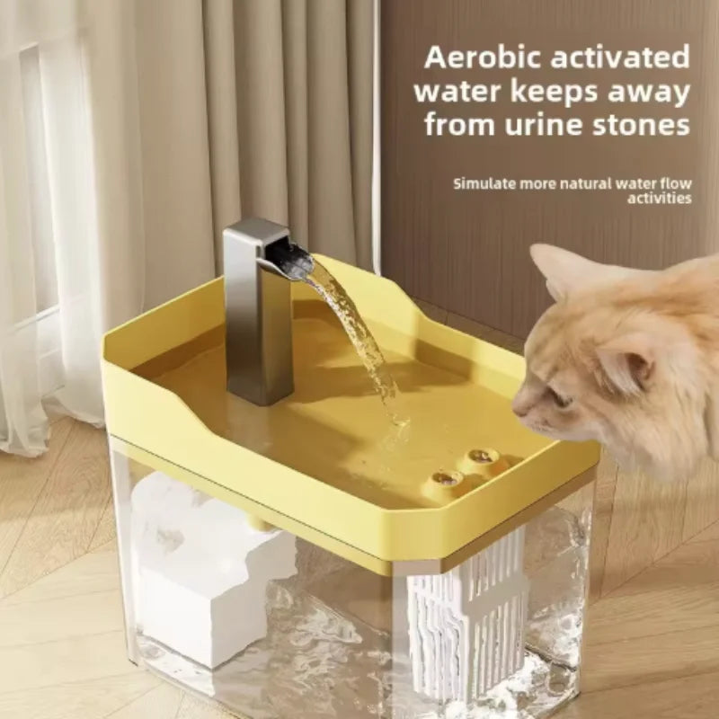 Transparent Cat Water Fountain Automatic Filter Circulating Water Dispenser Anti-dry Burn Pet Drinking Fountain with Water Pump