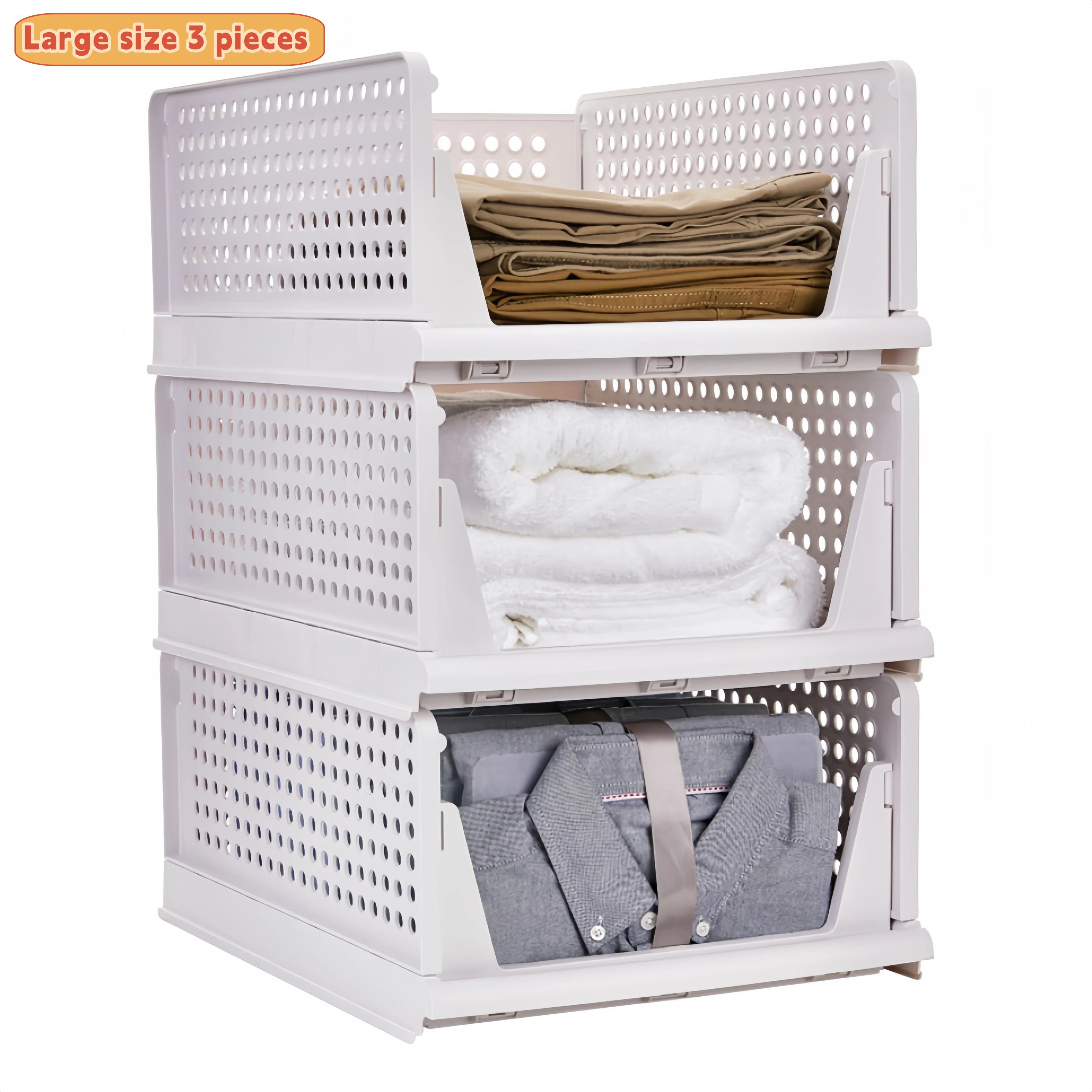 Foldable Drawer Organizer Box，Home Stackable Clothes and Underwear Storage Box，apply To Wardrobe Cupboard Kitchen BathroomOffice