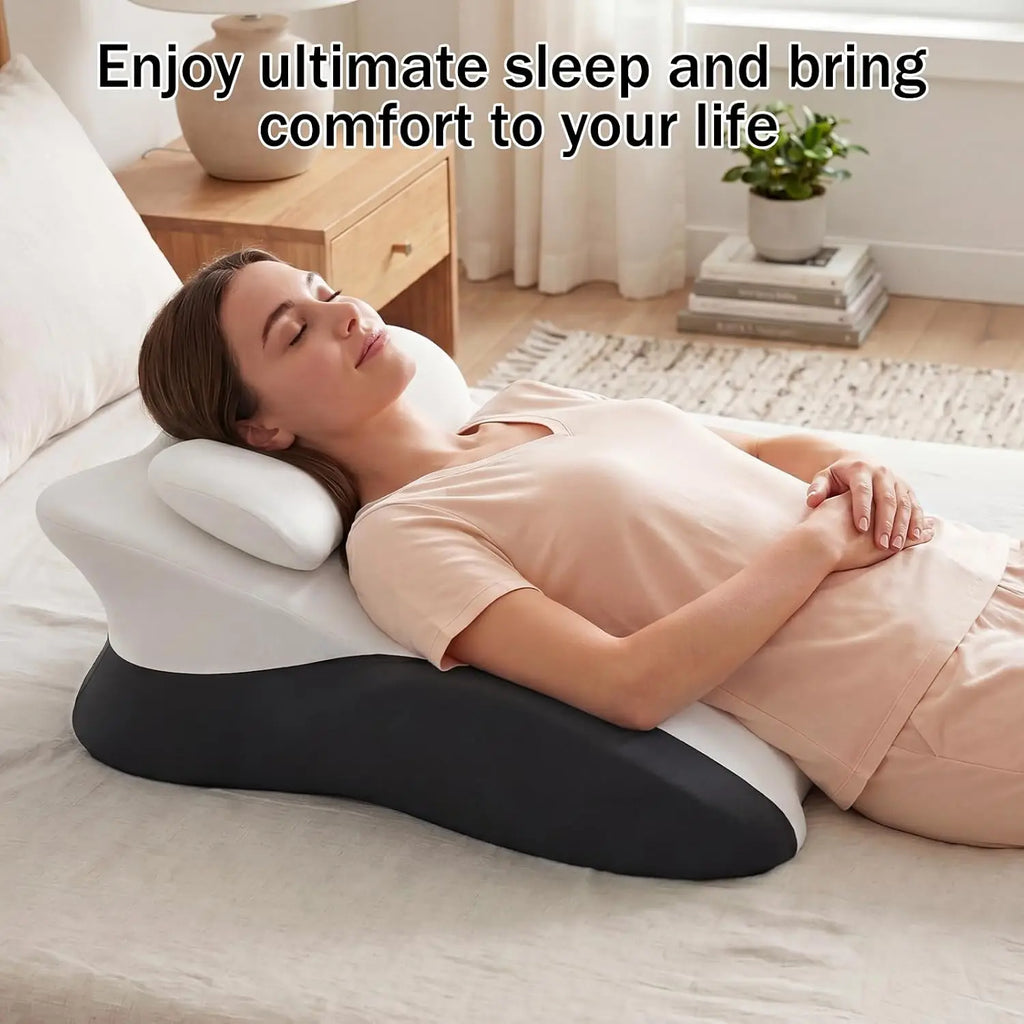 Ergonomic Memory Foam Wedge Pillow Orthopedic Bed Support Cushion Multi-Position Positioning Pillow for Neck Back Waist Relief