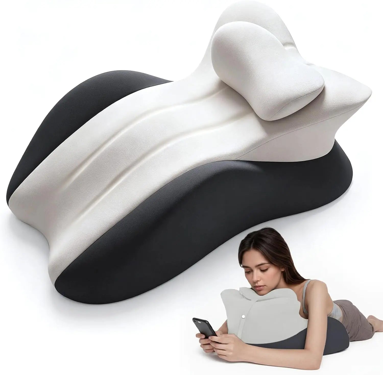 Ergonomic Memory Foam Wedge Pillow Orthopedic Bed Support Cushion Multi-Position Positioning Pillow for Neck Back Waist Relief