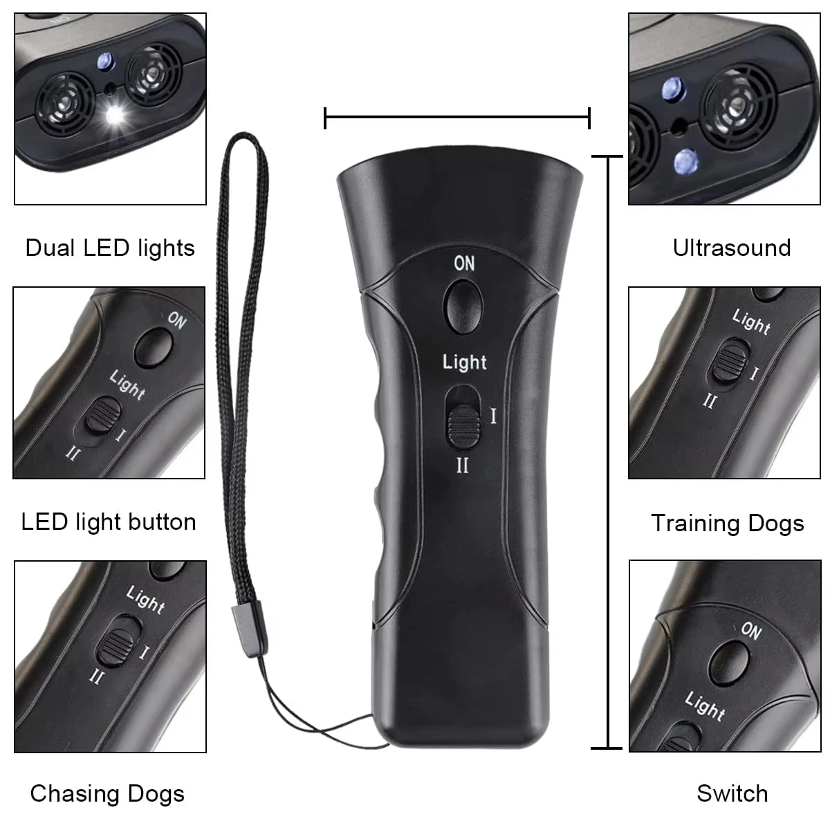 Ultrasonic Dog Bark Control Deterrent Stop Barking with LED Light Safe Humane for Pet Training
