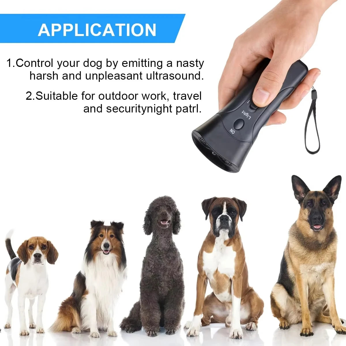 Ultrasonic Dog Bark Control Deterrent Stop Barking with LED Light Safe Humane for Pet Training