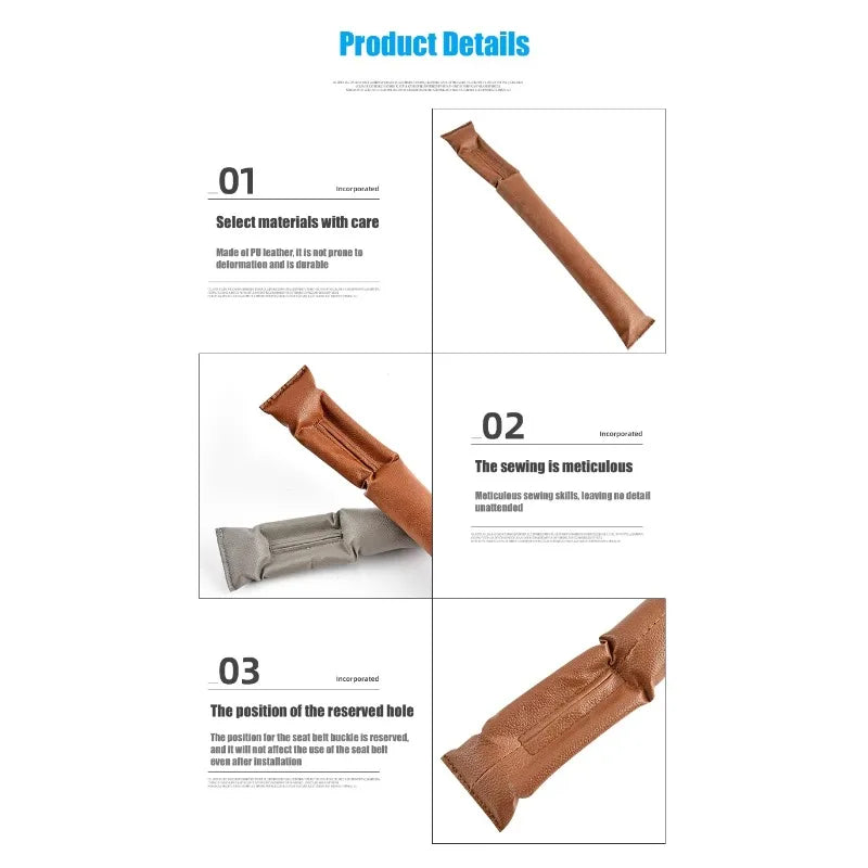 Car Seat Gap Filler Soft Car Shaped Pads Leather Leak Pads Filler Shims Universal Car Accessories Interior Storage Organizers
