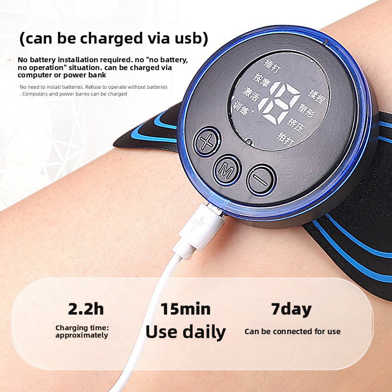 Portable EMS Muscle Stimulation Massager with Gel Pads Lotus Rain