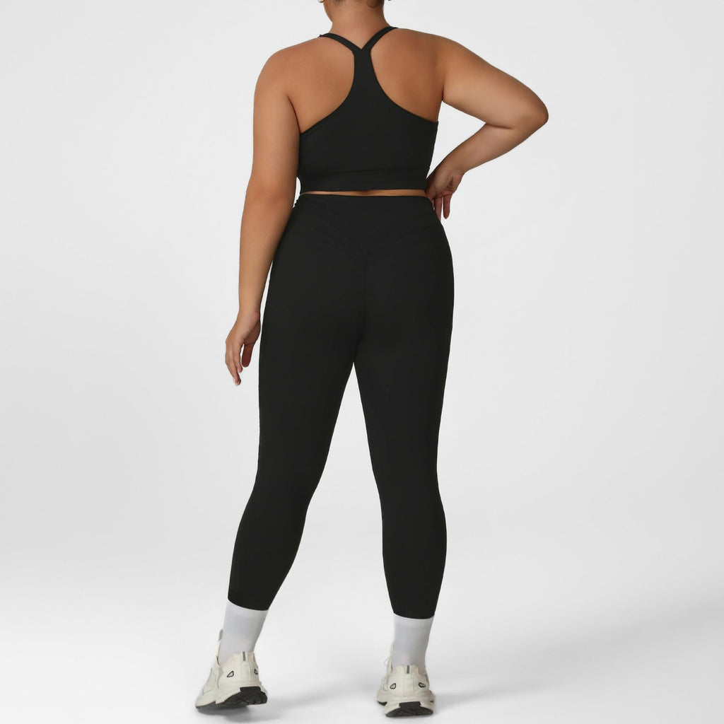 Womens Plus Size Yoga Outfit Set Lotus Rain