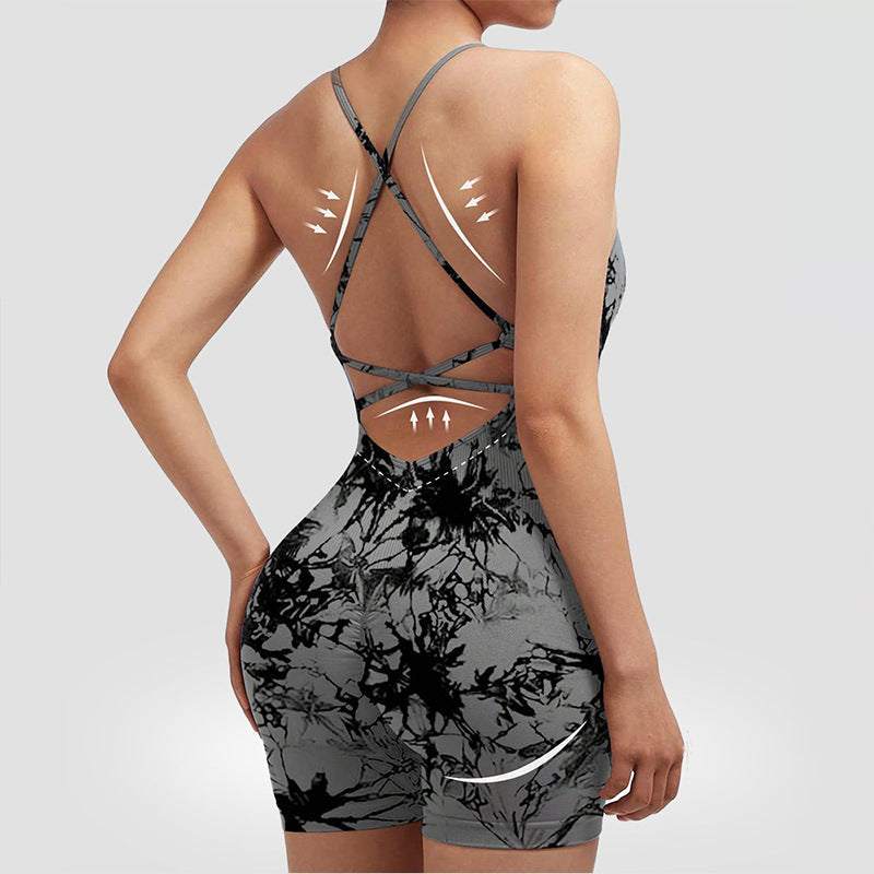 Women's Yoga Jumpsuit with Shorts Lotus Rain
