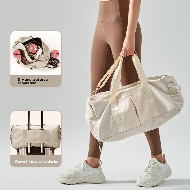 Dry-Wet Separated Yoga Tote Bag Lotus Rain