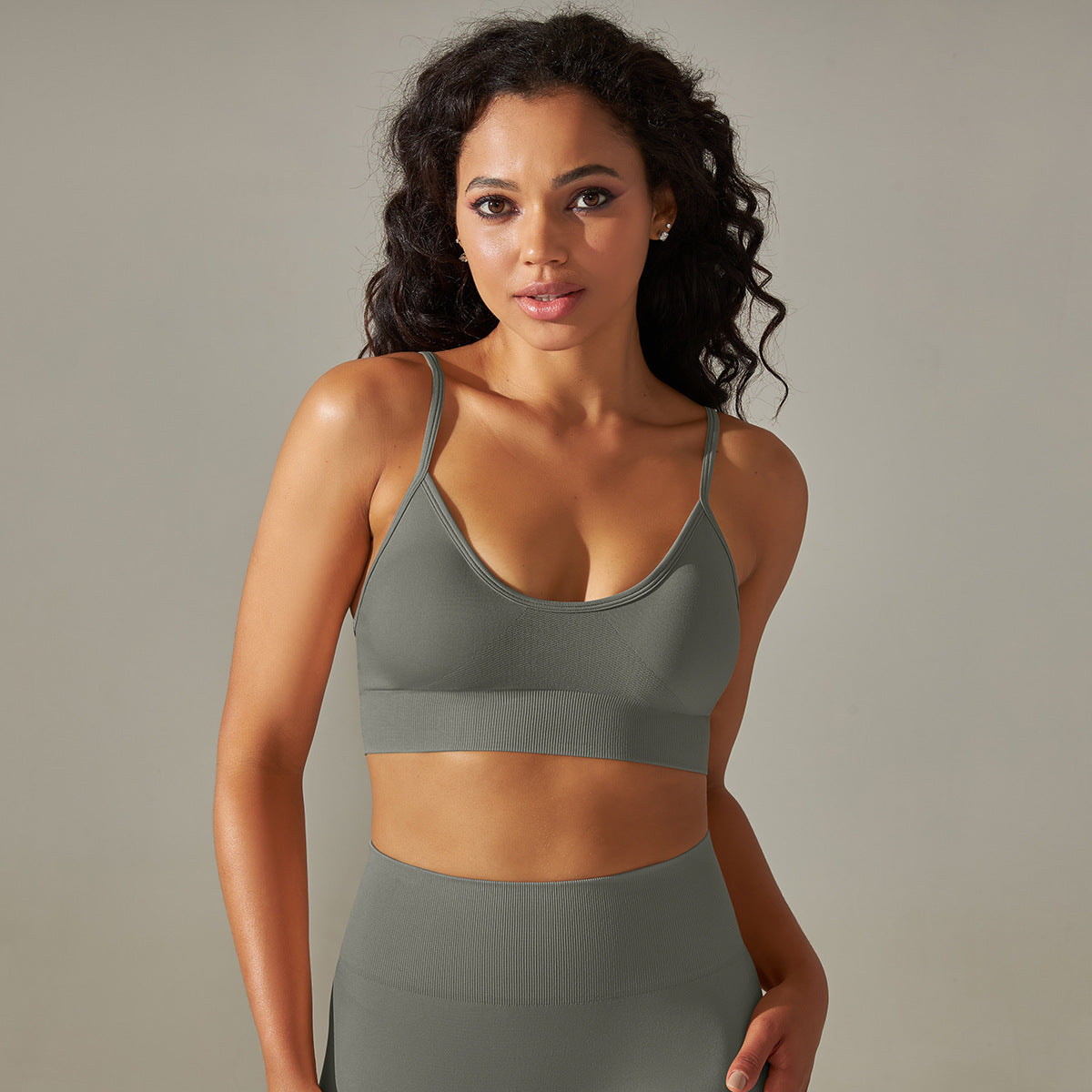 Seamless Wire-Free Sports Bra for Running Fitness Yoga Lotus Rain