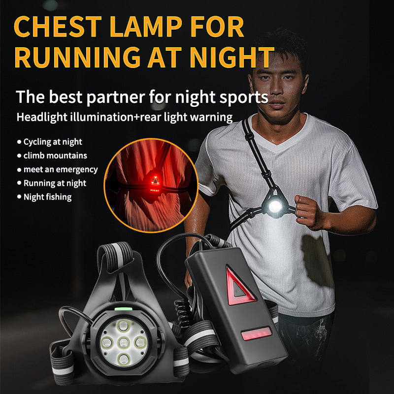 Wearable chest running light Lotus Rain