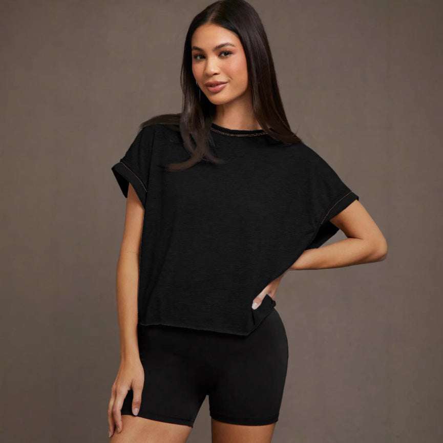 Women's Loose Fit Breathable Yoga T-Shirt Lotus Rain