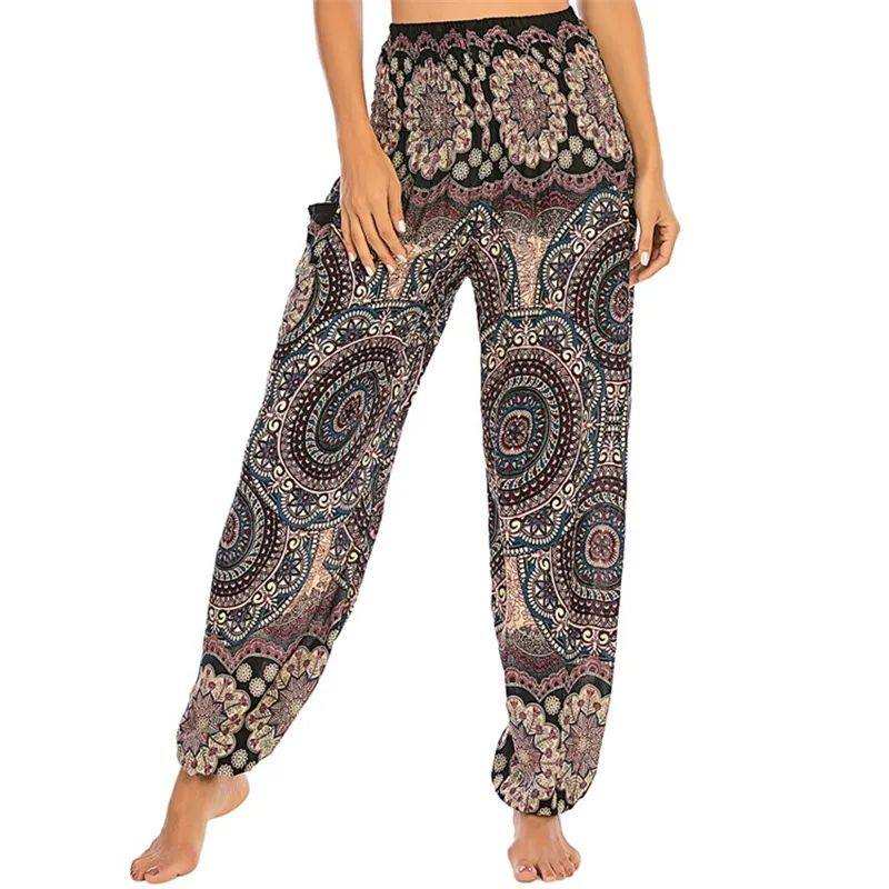 yoga pants Lotus Rain Vibrant bohemian patterns