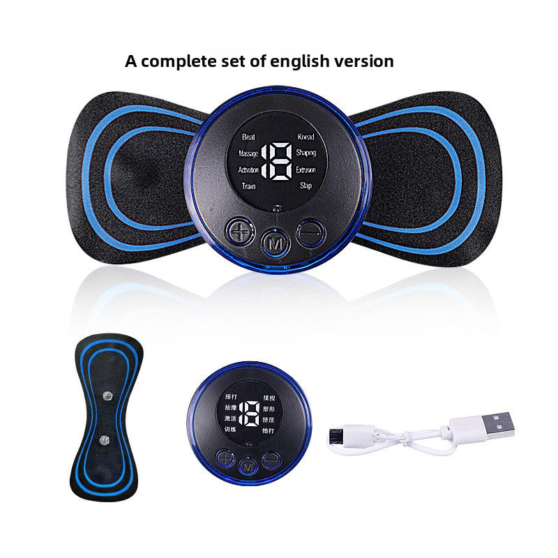 Portable EMS Muscle Stimulation Massager with Gel Pads Lotus Rain