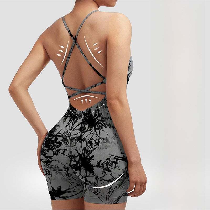 Women's Yoga Jumpsuit with Shorts Lotus Rain