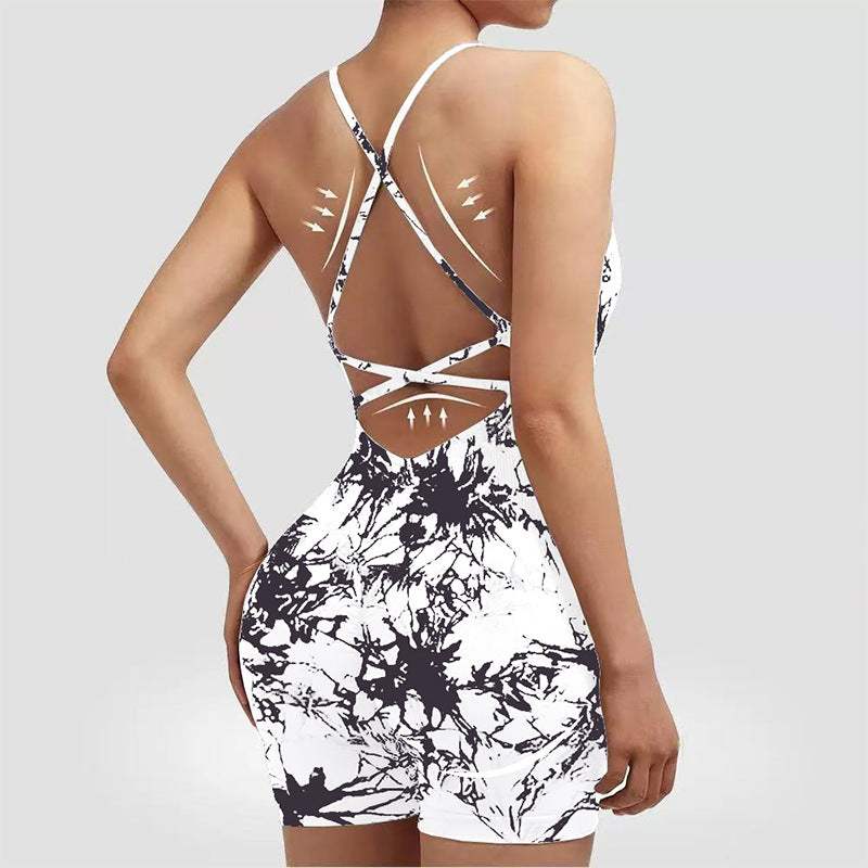 Women's Yoga Jumpsuit with Shorts Lotus Rain
